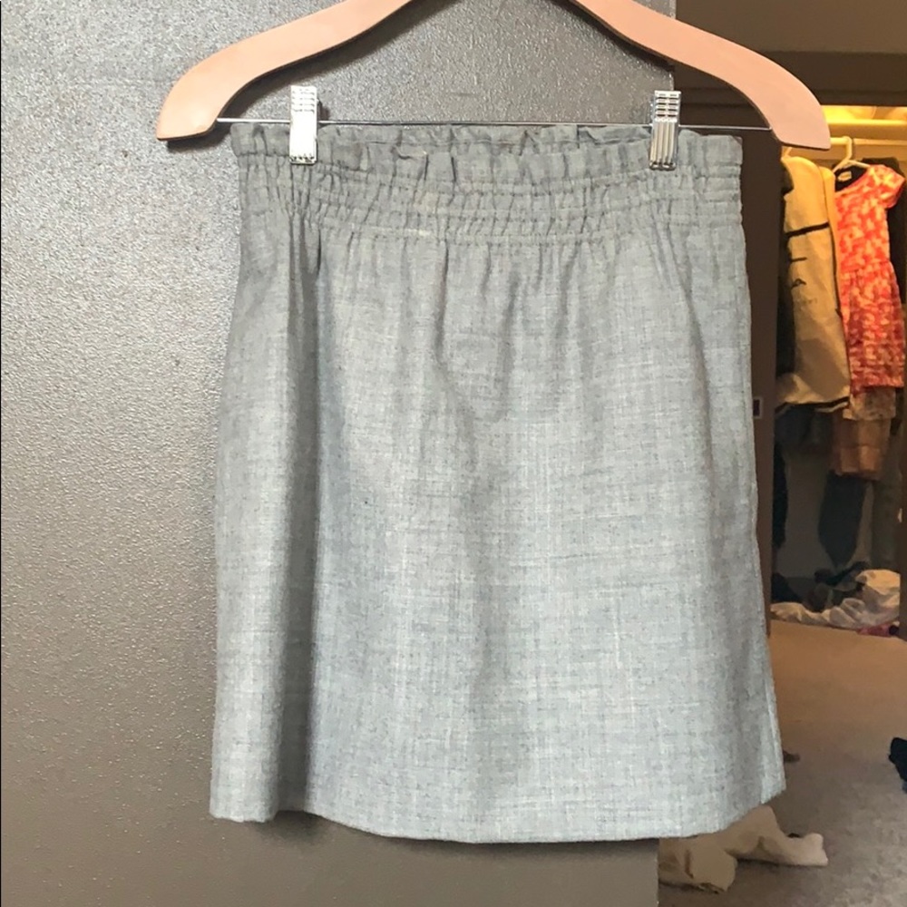 Grey J. Crew elastic waist wool skirt